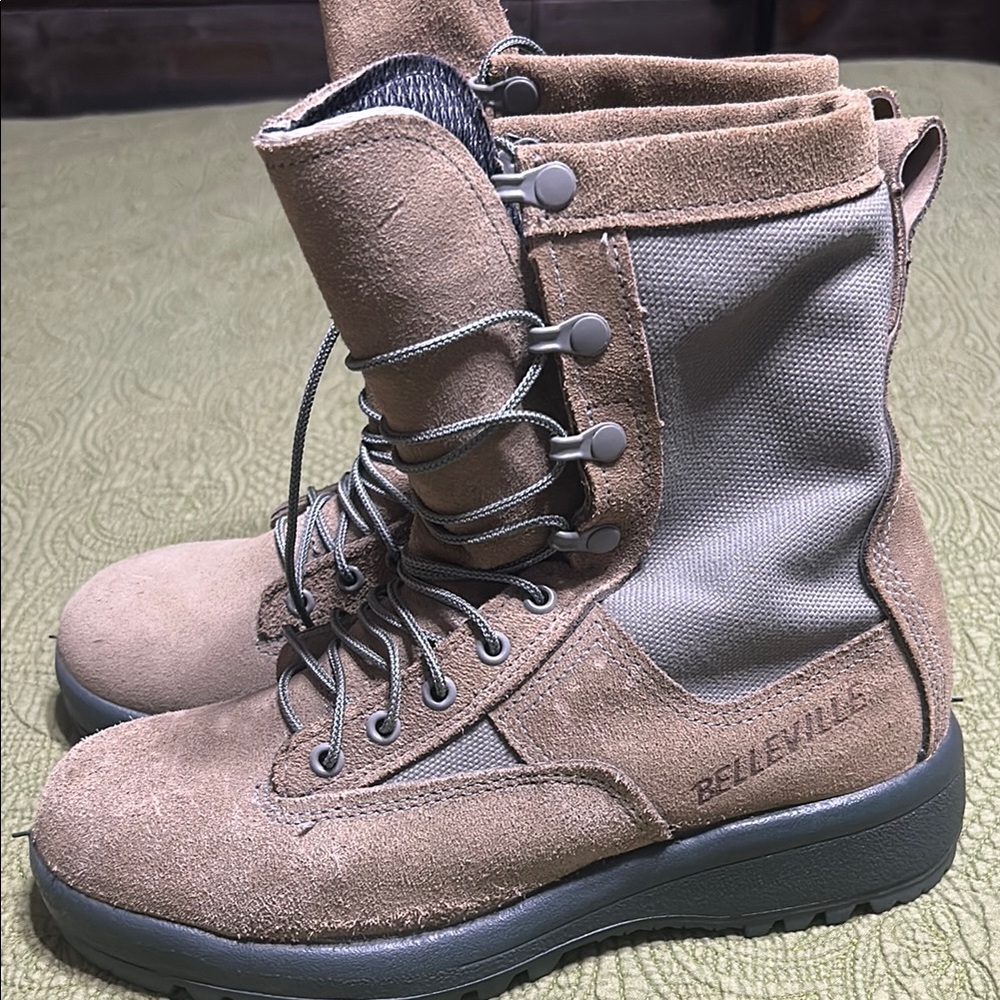 Belleville SteelToe Tan and Gray Tactical Boots